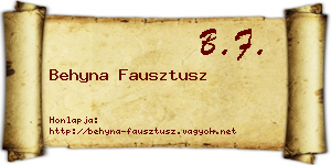 Behyna Fausztusz névjegykártya